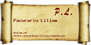 Pacurariu Liliom névjegykártya